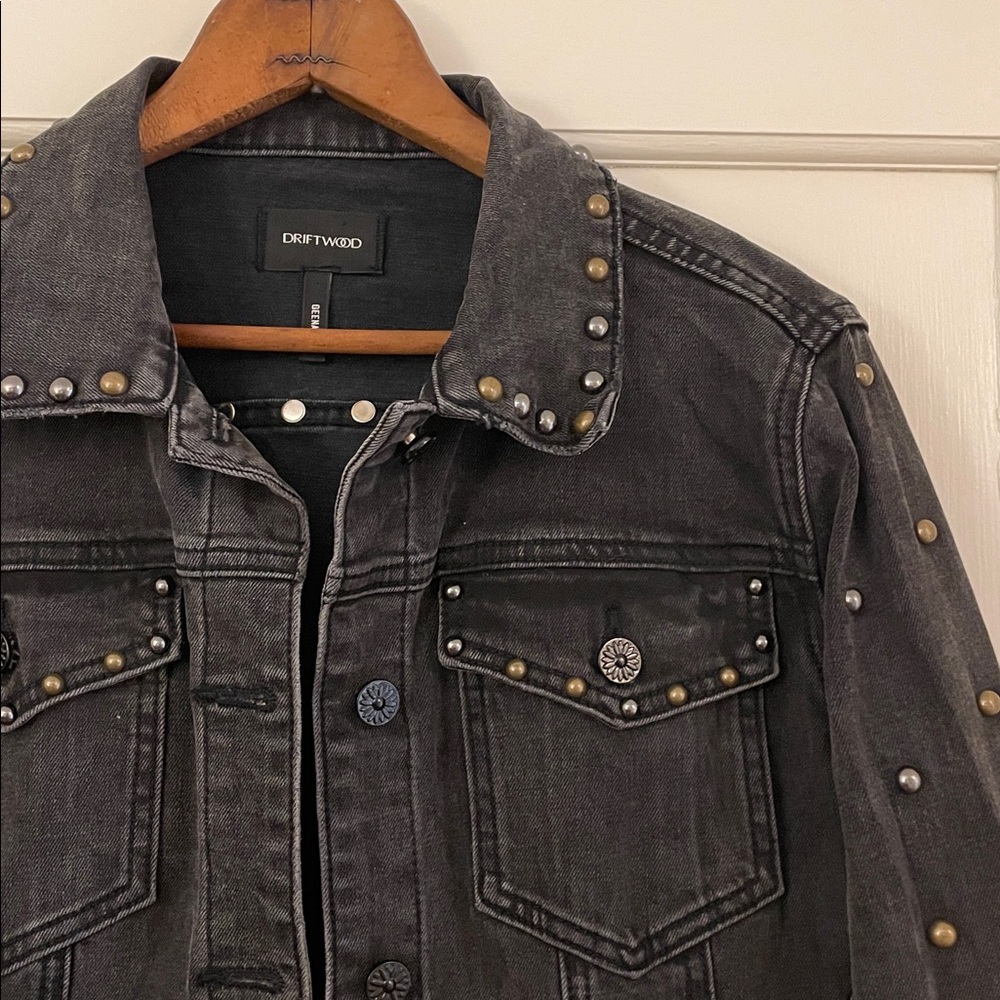 Driftwood Black Studded Jean Jacket | Women’s Size L